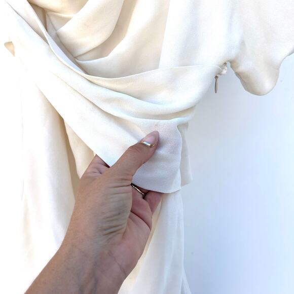 New IRO Ferila One Shoulder Chalk White Mini Cocktail Dress Structural Size 36 4 - Picture 8 of 11